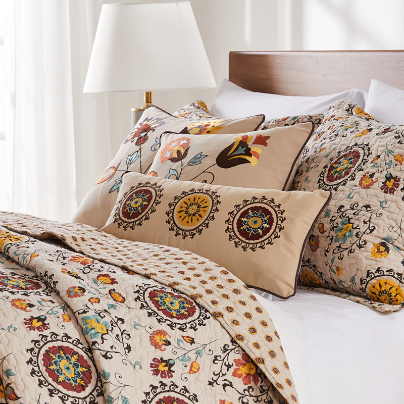 Charlton Home® Zahara Embroidered Throw Pillow & Reviews Wayfair